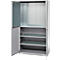 Schäfer Shop Genius Materialschrank FS, 5 OH, abschließbar, Lochrasterwände/3 Fachböden, bis 450 kg, B 1055 x T 520 x H 1950 mm, weißalu/weißalu