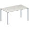 A white table with silver legs, isolated.