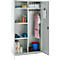 Schäfer Shop Genius Mehrzweckschrank FS, modular, abschließbar, mit Mittelwand, 4 Fachböden, B 1055 x T 520 x H 1950 mm, lichtgrau