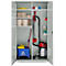 Schäfer Shop Genius Mehrzweckschrank FS, modular, abschließbar, mit Mittelwand, 4 Fachböden, B 1055 x T 520 x H 1950 mm, lichtgrau