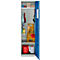 Schäfer Shop Genius Mehrzweckschrank FS, modular, individuell erweiterbar, 2 Fachböden, bis 250 kg, B 545 x T 520 x H 1950 mm, Stahl, lichtgrau/enzianblau
