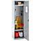 Schäfer Shop Genius Mehrzweckschrank FS, modular, individuell erweiterbar, 2 Fachböden, bis 250 kg, B 545 x T 520 x H 1950 mm, Stahl, weißaluminium/weißaluminium