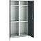 Schäfer Shop Genius Mehrzweckschrank FS, modular, indivuduell erweiterbar, Mittelwand, 4 Fachböden, bis 450 kg, B 1055 x T 520 x H 1950 mm, lichtgrau/anthrazitgrau