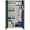 Schäfer Shop Genius Mehrzweckschrank FS, modular, indivuduell erweiterbar, Mittelwand, 4 Fachböden, bis 450 kg, B 1055 x T 520 x H 1950 mm, lichtgrau/anthrazitgrau