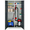 Schäfer Shop Genius Mehrzweckschrank FS, modular, indivuduell erweiterbar, Mittelwand, 4 Fachböden, bis 450 kg, B 1055 x T 520 x H 1950 mm, lichtgrau/anthrazitgrau