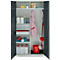 Schäfer Shop Genius Mehrzweckschrank FS, modular, indivuduell erweiterbar, Mittelwand, 4 Fachböden, bis 450 kg, B 1055 x T 520 x H 1950 mm, lichtgrau/anthrazitgrau
