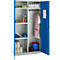 Schäfer Shop Genius Mehrzweckschrank FS, modular, indivuduell erweiterbar, Mittelwand, 4 Fachböden, bis 450 kg, B 1055 x T 520 x H 1950 mm, lichtgrau/enzianblau