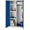 Schäfer Shop Genius Mehrzweckschrank FS, modular, indivuduell erweiterbar, Mittelwand, 4 Fachböden, bis 450 kg, B 1055 x T 520 x H 1950 mm, lichtgrau/enzianblau