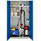 Schäfer Shop Genius Mehrzweckschrank FS, modular, indivuduell erweiterbar, Mittelwand, 4 Fachböden, bis 450 kg, B 1055 x T 520 x H 1950 mm, lichtgrau/enzianblau