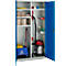 Schäfer Shop Genius Mehrzweckschrank FS, modular, indivuduell erweiterbar, Mittelwand, 4 Fachböden, bis 450 kg, B 1055 x T 520 x H 1950 mm, lichtgrau/enzianblau