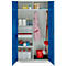 Schäfer Shop Genius Mehrzweckschrank FS, modular, indivuduell erweiterbar, Mittelwand, 4 Fachböden, bis 450 kg, B 1055 x T 520 x H 1950 mm, lichtgrau/enzianblau