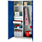 Schäfer Shop Genius Mehrzweckschrank FS, modular, indivuduell erweiterbar, Mittelwand, 4 Fachböden, bis 450 kg, B 1055 x T 520 x H 1950 mm, lichtgrau/enzianblau
