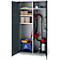 Schäfer Shop Genius Mehrzweckschrank FS, modular, indivuduell erweiterbar, Mittelwand, 4 Fachböden, bis 450 kg, B 1055 x T 520 x H 1950 mm, weißalu/anthrazitgrau