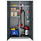 Schäfer Shop Genius Mehrzweckschrank FS, modular, indivuduell erweiterbar, Mittelwand, 4 Fachböden, bis 450 kg, B 1055 x T 520 x H 1950 mm, weißalu/anthrazitgrau