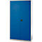Schäfer Shop Genius Mehrzweckschrank FS, modular, indivuduell erweiterbar, Mittelwand, 4 Fachböden, bis 450 kg, B 1055 x T 520 x H 1950 mm, weißalu/enzianblau