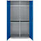Schäfer Shop Genius Mehrzweckschrank FS, modular, indivuduell erweiterbar, Mittelwand, 4 Fachböden, bis 450 kg, B 1055 x T 520 x H 1950 mm, weißalu/enzianblau