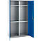 Schäfer Shop Genius Mehrzweckschrank FS, modular, indivuduell erweiterbar, Mittelwand, 4 Fachböden, bis 450 kg, B 1055 x T 520 x H 1950 mm, weißalu/enzianblau