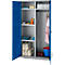 Schäfer Shop Genius Mehrzweckschrank FS, modular, indivuduell erweiterbar, Mittelwand, 4 Fachböden, bis 450 kg, B 1055 x T 520 x H 1950 mm, weißalu/enzianblau