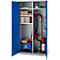 Schäfer Shop Genius Mehrzweckschrank FS, modular, indivuduell erweiterbar, Mittelwand, 4 Fachböden, bis 450 kg, B 1055 x T 520 x H 1950 mm, weißalu/enzianblau