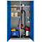 Schäfer Shop Genius Mehrzweckschrank FS, modular, indivuduell erweiterbar, Mittelwand, 4 Fachböden, bis 450 kg, B 1055 x T 520 x H 1950 mm, weißalu/enzianblau