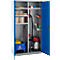 Schäfer Shop Genius Mehrzweckschrank FS, modular, indivuduell erweiterbar, Mittelwand, 4 Fachböden, bis 450 kg, B 1055 x T 520 x H 1950 mm, weißalu/enzianblau
