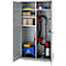 Schäfer Shop Genius Mehrzweckschrank FS, modular, indivuduell erweiterbar, Mittelwand, 4 Fachböden, bis 450 kg, B 1055 x T 520 x H 1950 mm, weißalu/weißalu