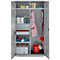 Schäfer Shop Genius Mehrzweckschrank FS, modular, indivuduell erweiterbar, Mittelwand, 4 Fachböden, bis 450 kg, B 1055 x T 520 x H 1950 mm, weißalu/weißalu