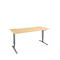 Schäfer Shop Genius mesa de oficina AERO FLEX, 1 paso, pie C, ancho 1800 x fondo 800 x alto 700-1200 mm, con panel de control, decoración de arce