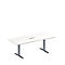 Schäfer Shop Genius Mesa de reuniones MODENA FLEX, ajustable en altura, cuadro de conexión de 6 tomas, rectangular, pata en T, An 2000 x P 800 mm, blanco