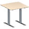 Schäfer Shop Genius Mesa de reuniones MODENA FLEX, ajustable en altura, forma cuadrada, pata en T de tubo rectangular, An 800 x P 800 mm, acabado en arce