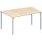 Schäfer Shop Genius Mesa de reuniones MODENA FLEX, ajustable en altura, forma de tonel, 4 patas de tubo redondo, An 1400 x P 1000 mm, acabado en arce