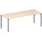 Schäfer Shop Genius Mesa de reuniones MODENA FLEX, ajustable en altura, forma rectangular, 4 patas de tubo cuadrado, An 2000 x P 800 mm, acabado en arce