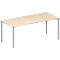 Schäfer Shop Genius Mesa de reuniones MODENA FLEX, ajustable en altura, forma rectangular, 4 patas de tubo redondo, An 1800 x P 800 mm, acabado en arce