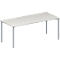 Schäfer Shop Genius Mesa de reuniones MODENA FLEX, ajustable en altura, forma rectangular, 4 patas de tubo redondo, An 1800 x P 800 mm, gris luminoso