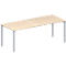 Schäfer Shop Genius Mesa de reuniones MODENA FLEX, ajustable en altura, forma rectangular, 4 patas de tubo redondo, An 2000 x P 800 mm, acabado en arce