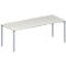 Schäfer Shop Genius Mesa de reuniones MODENA FLEX, ajustable en altura, forma rectangular, 4 patas de tubo redondo, An 2000 x P 800 mm, gris luminoso