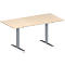 Schäfer Shop Genius Mesa de reuniones MODENA FLEX, ajustable en altura, forma rectangular, pata en T de tubo rectangular, An 1600 x P 800 mm, acabado en arce