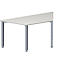 Schäfer Shop Genius Mesa de reuniones MODENA FLEX, ajustable en altura, forma trapecial, 4 patas de tubo cuadrado, An 1600 x P 800 mm, gris luminoso