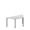 Schäfer Shop Genius Mesa de reuniones MODENA FLEX, ajustable en altura, forma trapecial, 4 patas de tubo redondo, An 1600 x P 800 mm, gris luminoso