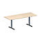 Schäfer Shop Genius Mesa de reuniones MODENA FLEX, ajustable en altura, rectangular, pata en T, An 2000 x P 800 mm, acabado en arce