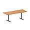 Schäfer Shop Genius Mesa de reuniones MODENA FLEX, ajustable en altura, rectangular, pata en T, An 2000 x P 800 mm, acabado en haya