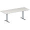 Schäfer Shop Genius Mesa de reuniones MODENA FLEX, ajustable en altura, rectangular, pata en T, An 2000 x P 800 mm, gris luminoso