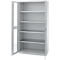 Schäfer Shop Genius metalen materiaalkast FS, met kijkvenster, ventilatiegaten, B 1055 x D 520 x H 1950 mm, 5 OH, tot 500 kg, blank alu.kleurig/blank alu.kleurig