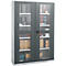 Schäfer Shop Genius metalen materiaalkast FS, met kijkvenster, ventilatiegaten, B 1343 x D 520 x H 1950 mm, 5 OH, tot 750 kg, blank alu.kleurig/antraciet