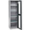 Schäfer Shop Genius metalen materiaalkast FS, met kijkvenster, ventilatiegaten, B 545 x D 520 x H 1950 mm, 5 OH, tot 250 kg, blank.alu kleurig/antraciet