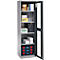 Schäfer Shop Genius metalen materiaalkast FS, met kijkvenster, ventilatiegaten, B 545 x D 520 x H 1950 mm, 5 OH, tot 250 kg, blank.alu kleurig/antraciet