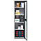 Schäfer Shop Genius metalen materiaalkast FS, met kijkvenster, ventilatiegaten, B 545 x D 520 x H 1950 mm, 5 OH, tot 250 kg, blank.alu kleurig/antraciet