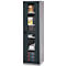 Schäfer Shop Genius metalen materiaalkast FS, met kijkvenster, ventilatiegaten, B 545 x D 520 x H 1950 mm, 5 OH, tot 250 kg, blank.alu kleurig/antraciet