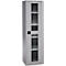 Schäfer Shop Genius metalen materiaalkast FS, met kijkvenster, ventilatiegaten, B 545 x D 520 x H 1950 mm, 5 OH, tot 250 kg, blank.alu kleurig/blank.alu kleurig