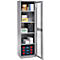Schäfer Shop Genius metalen materiaalkast FS, met kijkvenster, ventilatiegaten, B 545 x D 520 x H 1950 mm, 5 OH, tot 250 kg, blank.alu kleurig/blank.alu kleurig
